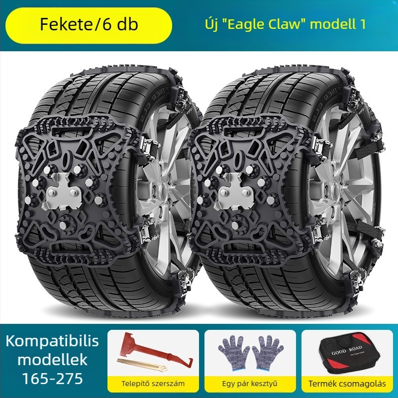 Univerzális gumiból készült hókötő lánc Eagle Claw dizájn, 165–275 gumikhoz, tömeg 3,7 kg, testreszabható