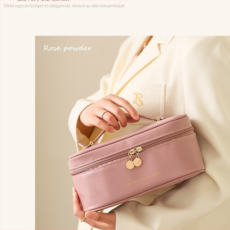 Sikadi PU hordozható kozmetikai táska – vízálló, ultra könnyű, nagy kapacitású, poliészter bélés