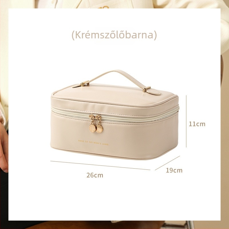 Sikadi PU hordozható kozmetikai táska – vízálló, ultra könnyű, nagy kapacitású, poliészter bélés