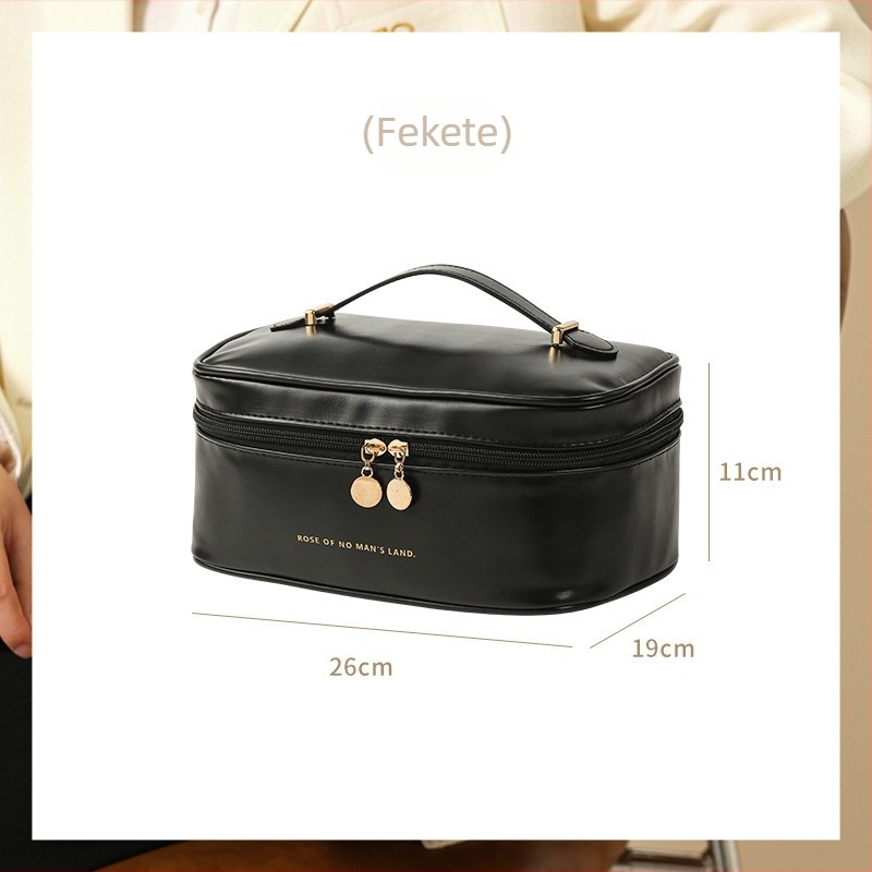 Sikadi PU hordozható kozmetikai táska – vízálló, ultra könnyű, nagy kapacitású, poliészter bélés
