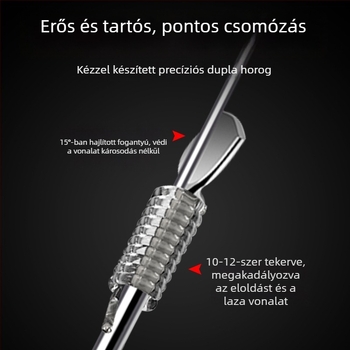 Horgászhorog sleeve dizájnnal (Jinhaixi/Izu), kettős horog, folyóvízi horgászathoz, 100 darabos csomag