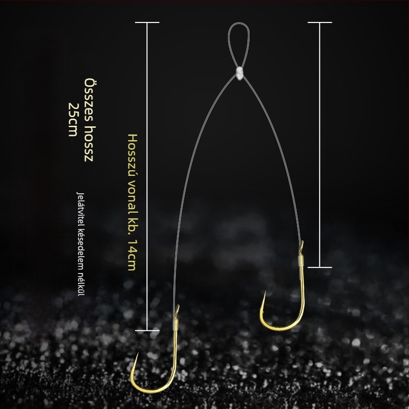 Horgászhorog sleeve dizájnnal (Jinhaixi/Izu), kettős horog, folyóvízi horgászathoz, 100 darabos csomag