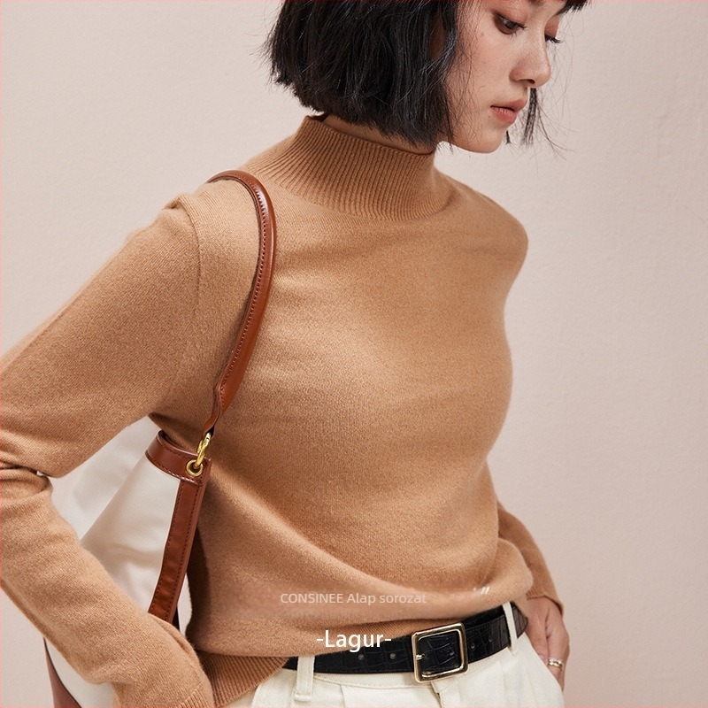 Női vastag kasmír pulóver, hosszú ujjú, 95%+ kasmír, vastag kötés, 2023 ősz