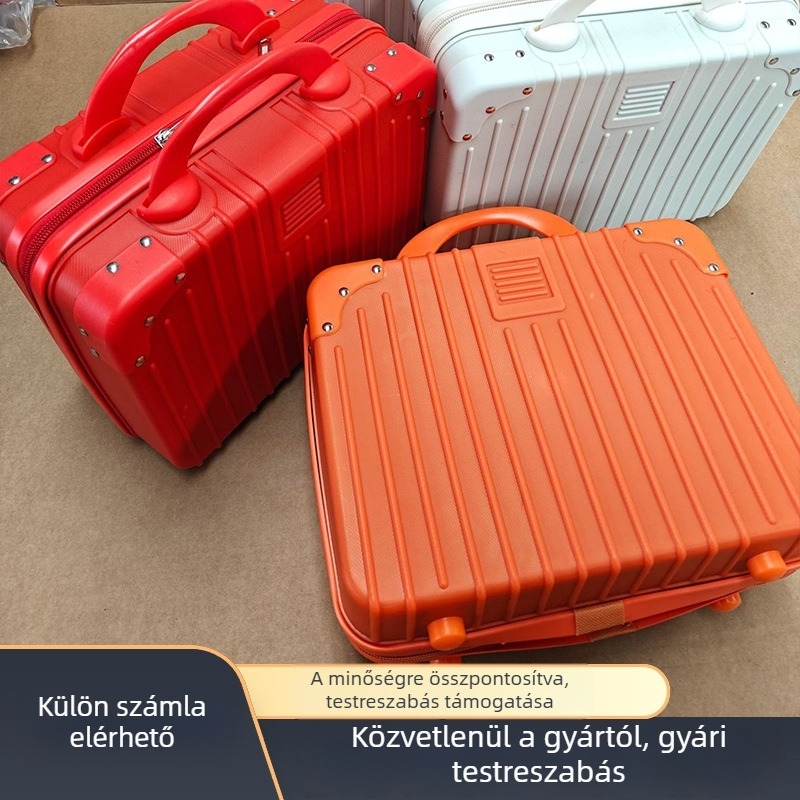 Kozmetikai utazótáska cipzárral, ABS anyagból, univerzális kerekekkel, szokványos kombinációs zár