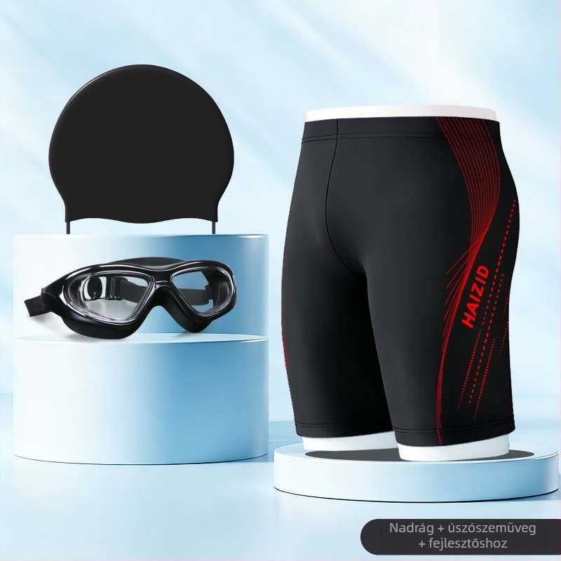 Férfi gyorsan száradó lazán szabású úszónadrág, 80-90% poliészter, mintázat, poliészter bélés, sporthoz és úszáshoz