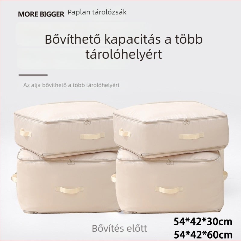 Pehelykabát tároló táska dupla cipzárral és összenyomható szellőzőnyílásokkal – utazáshoz és otthoni használathoz, ruházat rendező