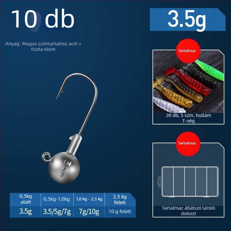 Lead Head Hook No. 3 – Barbed, tóhoz való horgászathoz, 50 000 darab