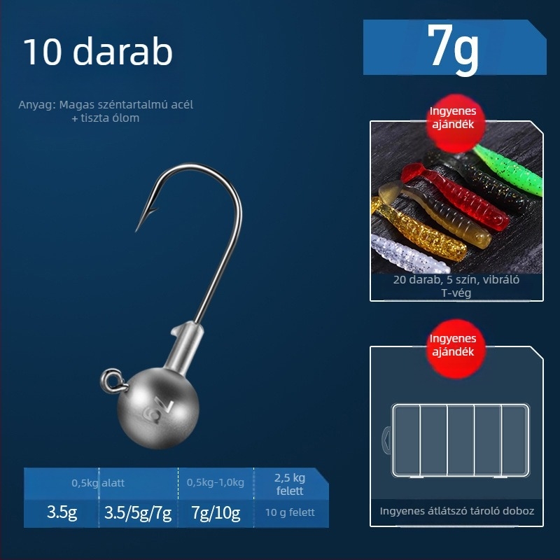 Lead Head Hook No. 3 – Barbed, tóhoz való horgászathoz, 50 000 darab