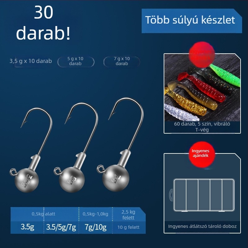 Lead Head Hook No. 3 – Barbed, tóhoz való horgászathoz, 50 000 darab