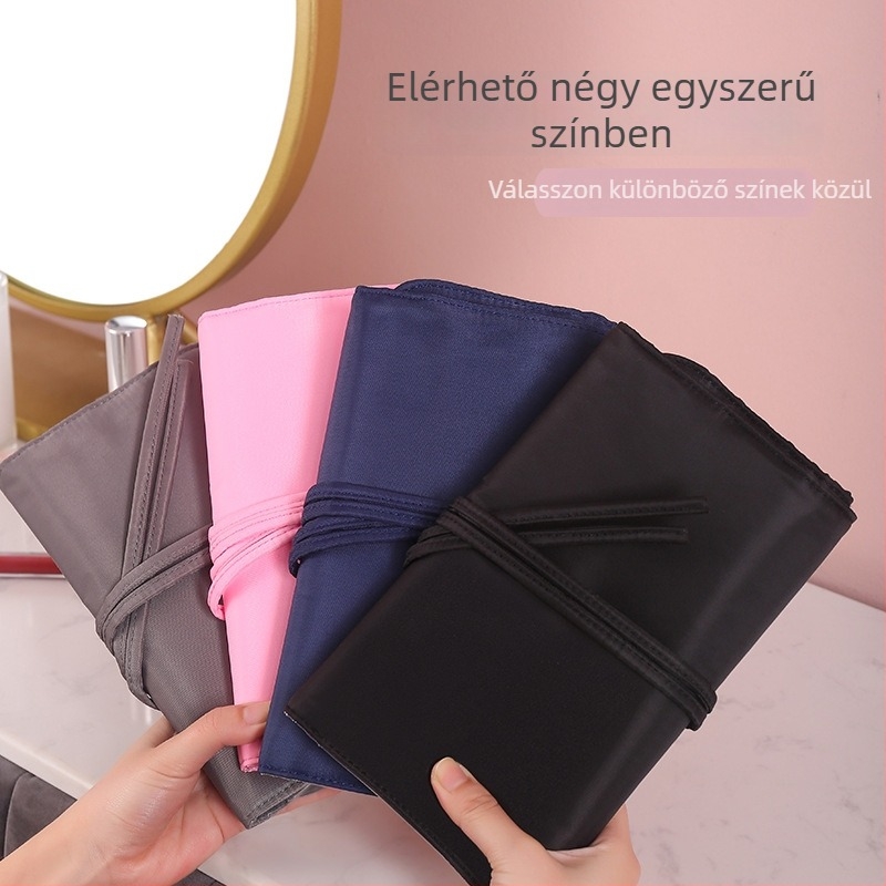 Összecsukható kozmetikai táska QE | Nylon anyag, Egyszínű minta, Belső bélés: nylon, Nők számára