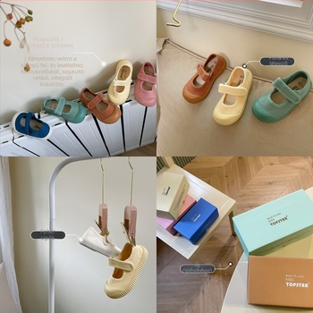 Gyerekeknek szánt canvas cipő, koreai stílus, gumírozott talp, Velcro-zár, alacsony felső rész