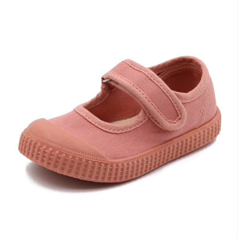 Gyerekeknek szánt canvas cipő, koreai stílus, gumírozott talp, Velcro-zár, alacsony felső rész