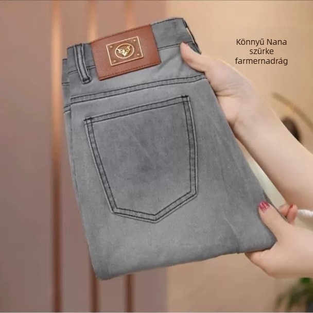 Férfi farmer Slim-fit, Kis egyenes szár, mosott hatás, 93% pamut, középmagas derék