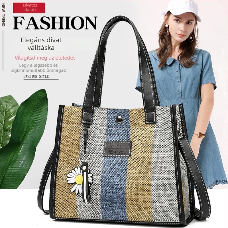 Női crossbody táska — kis négyzet alakú, PU anyag, mágneszár, vízszintes négyzet forma, poliészter bélés