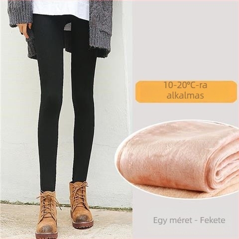 Plusz méretű téli leggings fleece-béléssel, testszínű, 3/4 hosszúságú, melegen tartó