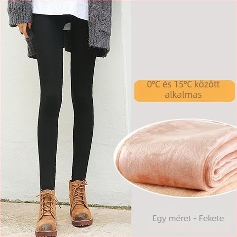 Plusz méretű téli leggings fleece-béléssel, testszínű, 3/4 hosszúságú, melegen tartó