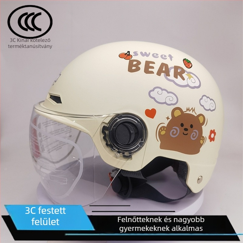 Uniszex elektromos kerékpár sisak, egész éves fél sisak, univerzális méret, ABS, YT márka, közlekedésre, 3C tanúsítvány, színek: fekete, fehér, rózsaszín, szürke, khaki, világoskék, piros