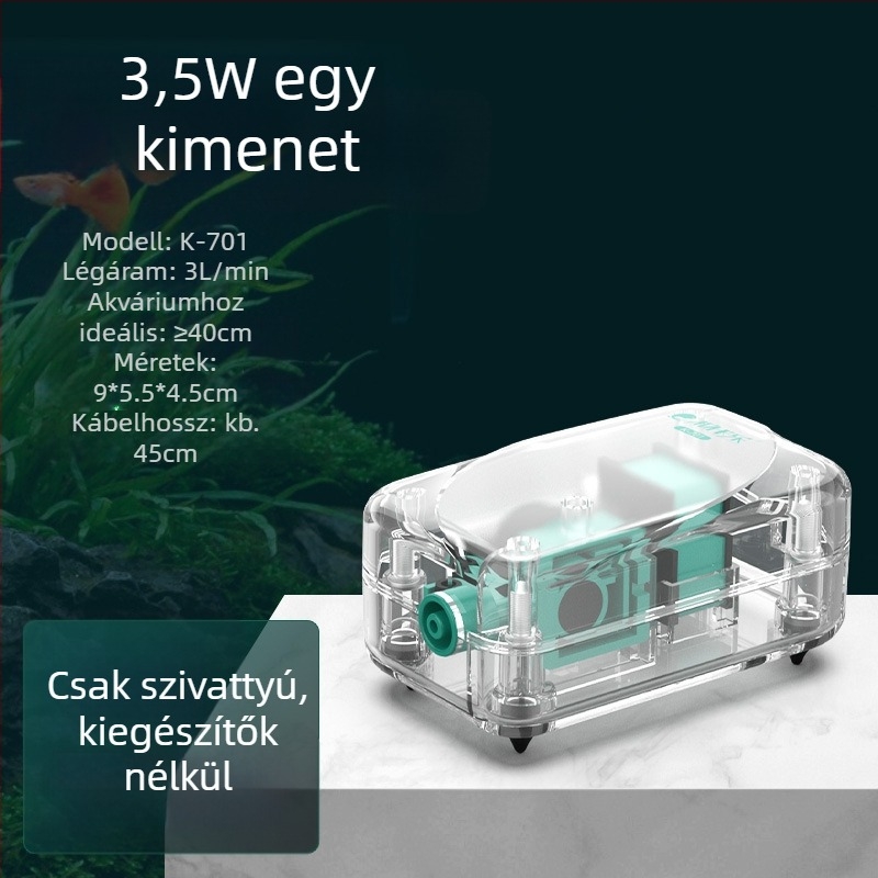 Baker akváriumi oxigénszivattyú – Csendes mechanikus oxigénellátó, Nagy teljesítmény, Nem importált, Súly 2000 g