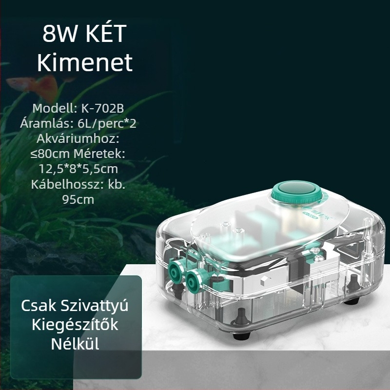 Baker akváriumi oxigénszivattyú – Csendes mechanikus oxigénellátó, Nagy teljesítmény, Nem importált, Súly 2000 g