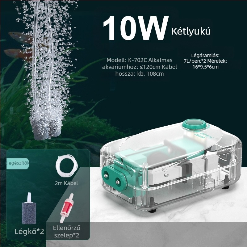 Baker akváriumi oxigénszivattyú – Csendes mechanikus oxigénellátó, Nagy teljesítmény, Nem importált, Súly 2000 g