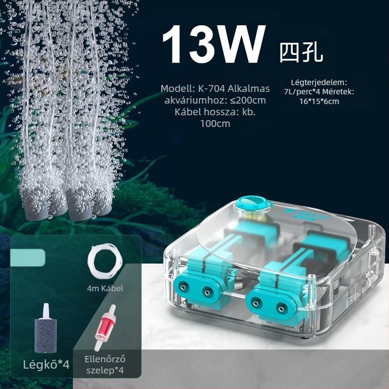 Baker akváriumi oxigénszivattyú – Csendes mechanikus oxigénellátó, Nagy teljesítmény, Nem importált, Súly 2000 g