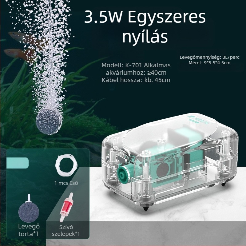 Baker akváriumi oxigénszivattyú – Csendes mechanikus oxigénellátó, Nagy teljesítmény, Nem importált, Súly 2000 g