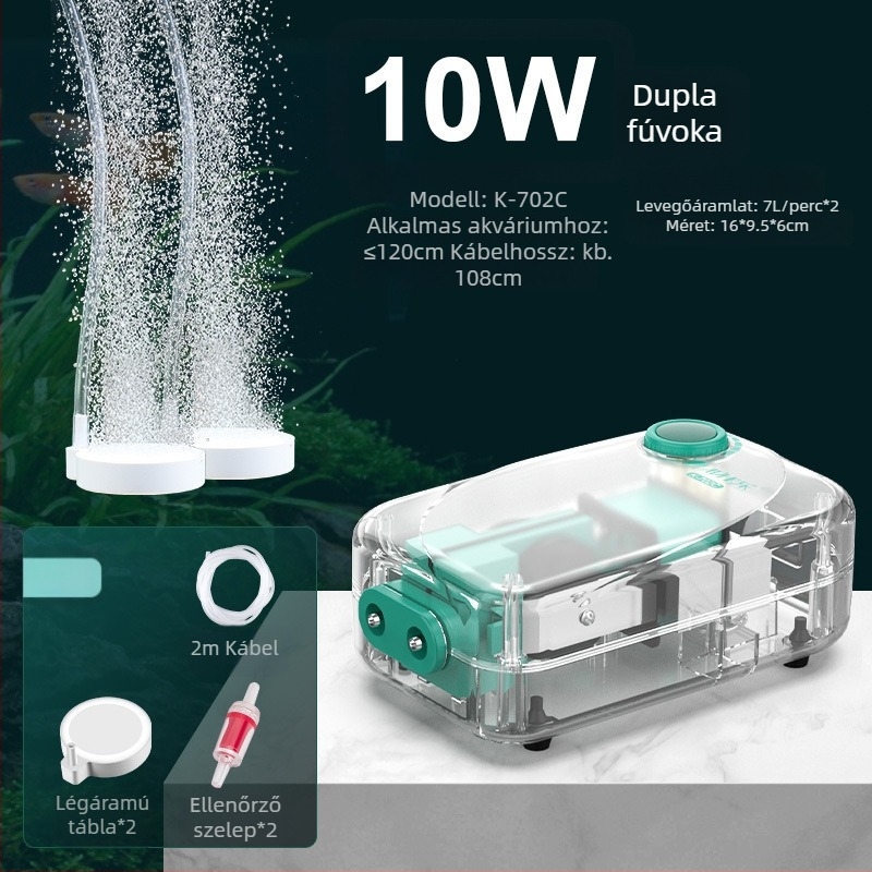 Baker akváriumi oxigénszivattyú – Csendes mechanikus oxigénellátó, Nagy teljesítmény, Nem importált, Súly 2000 g