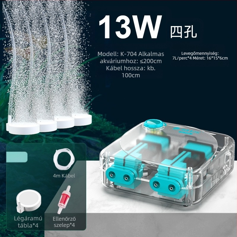 Baker akváriumi oxigénszivattyú – Csendes mechanikus oxigénellátó, Nagy teljesítmény, Nem importált, Súly 2000 g