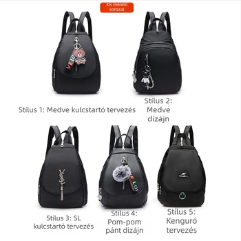 Női hátizsák városi minimalista stílusban, Oxford anyag, cipzár, laptop zseb, poliészter bélés