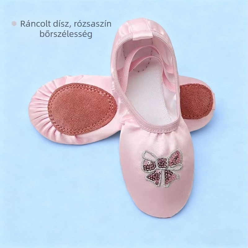 Art Dance Flower Gyerekeknek Balett Puha Talpú Cipő - Vászon Felső, Macska Mancs Formájú Dizájn, Gyakorló Tánchoz