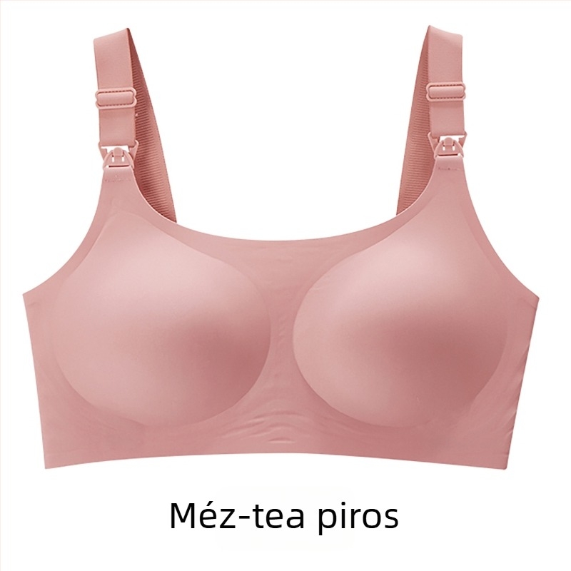 Gondozó melltartó terhes nőknek, vékony formázott kosarakkal, hátul négy sor kapoccsal, rögzített dupla vállpántok, anyag nylon, bélés spandex 30–50%