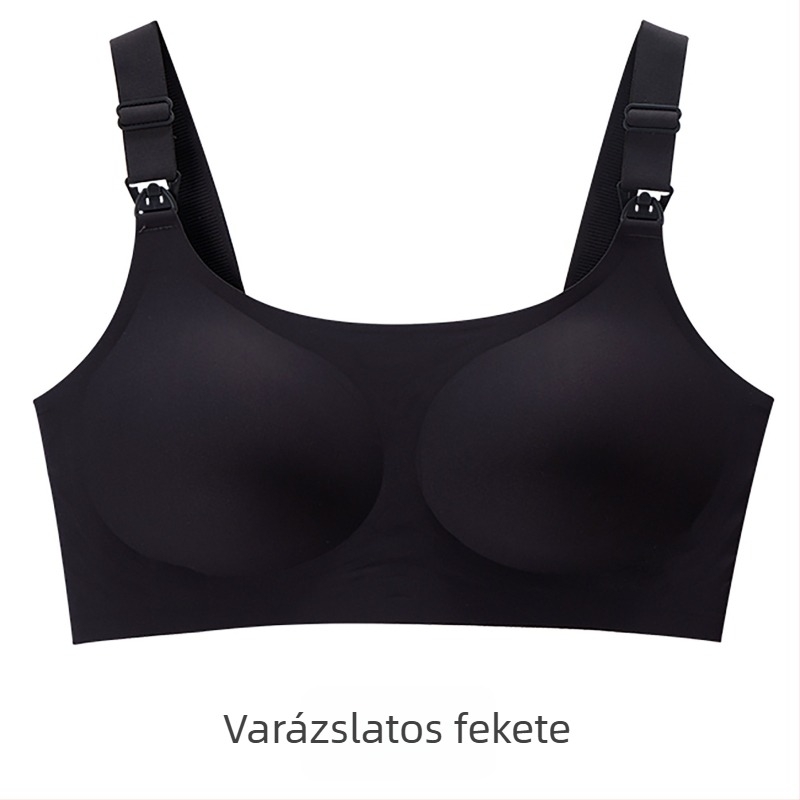 Gondozó melltartó terhes nőknek, vékony formázott kosarakkal, hátul négy sor kapoccsal, rögzített dupla vállpántok, anyag nylon, bélés spandex 30–50%