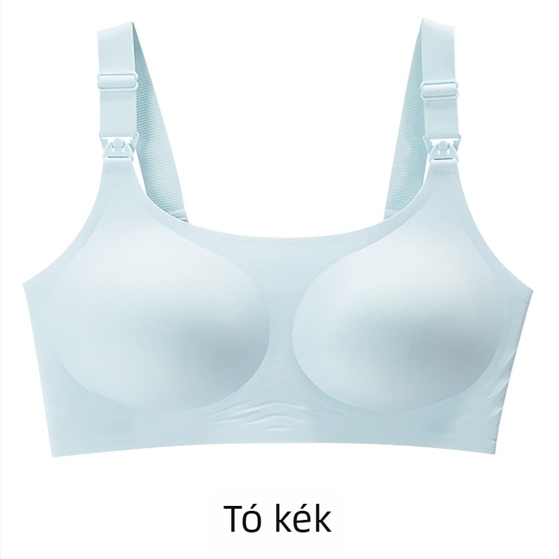 Gondozó melltartó terhes nőknek, vékony formázott kosarakkal, hátul négy sor kapoccsal, rögzített dupla vállpántok, anyag nylon, bélés spandex 30–50%