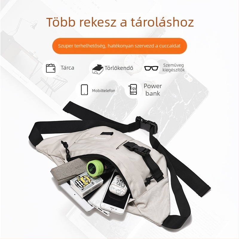 Keresztpántos táska, uniszex, Oxford anyag, lélegző, vízálló, ultra könnyű, Model 049