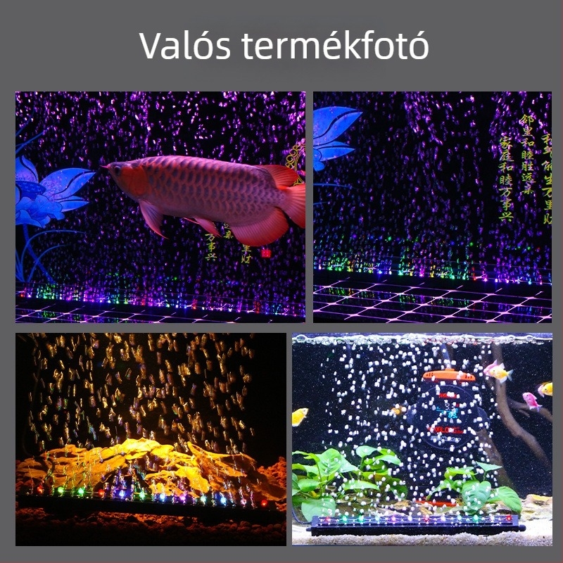 Akvaris LED alatti világítás oxigénnel, vízálló buborékszalag