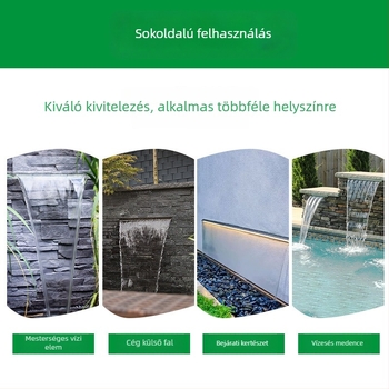 Rozsdamentes acélból készült vízesés-kimenet kültéri vízjellemzőhöz arcfal spricceléssel — Márka Half Moon Bay