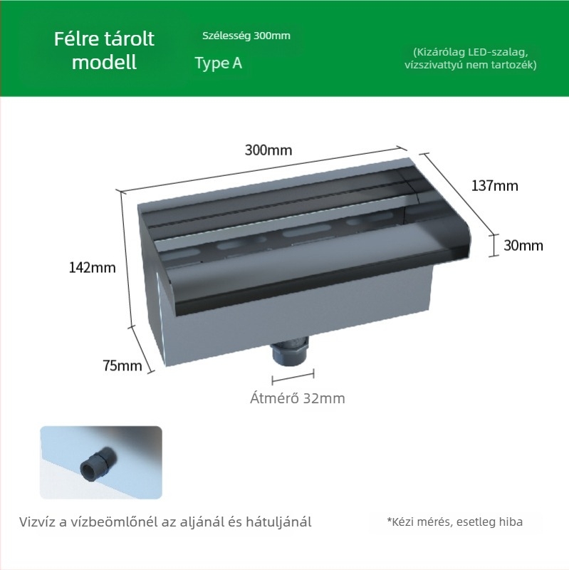 Rozsdamentes acélból készült vízesés-kimenet kültéri vízjellemzőhöz arcfal spricceléssel — Márka Half Moon Bay