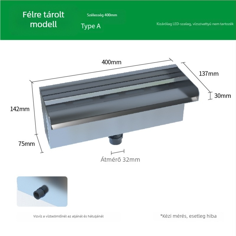 Rozsdamentes acélból készült vízesés-kimenet kültéri vízjellemzőhöz arcfal spricceléssel — Márka Half Moon Bay