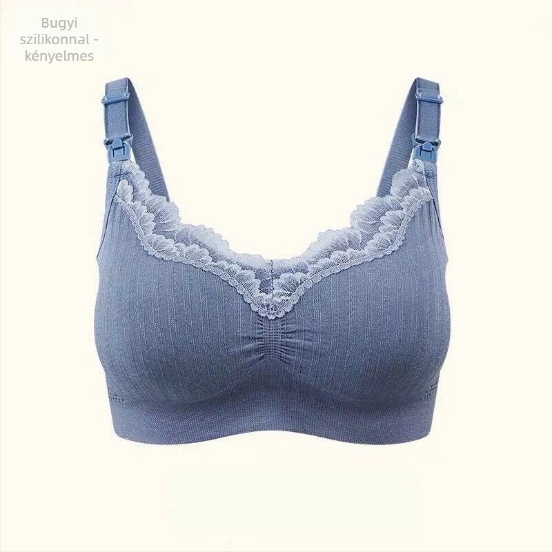 Blue Butterfly Modal szoptatós melltartó, vezeték nélküli, seamless, vékony formázott kosarak, csipkeszegély, lélegző párnázás, fix dupla vállpántok