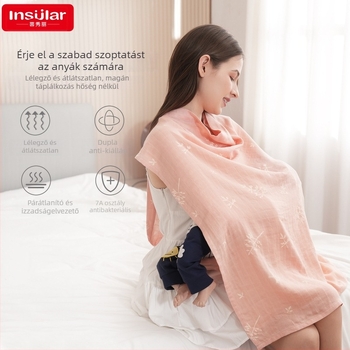 Bambusz-pamut szoptatókendő, nordic kardigán stílusban; vékony anyag 101–120 g/m²; 70% bambuszrost, 30% pamut; ideális nyárra, tavaszra és őszre