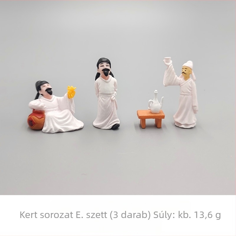 Miniatűr gyanta tájkép – ősi kert látvány pavillon, lótusz levelek és tavacskával, íves híd (Anyag: gyanta; Anyag típus: műanyag, gyanta; Kategória: gyanta kézművesek; Stílus: karikatúra)