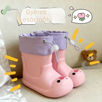Gyerek esőcsizmák, könnyű EVA, csúszásmentes talp, Toy Story dizájn, uniszex, alacsony sarok 1–3 cm, középső magasságú csizma, négy évszakos viselet, 1–12 éves korosztály