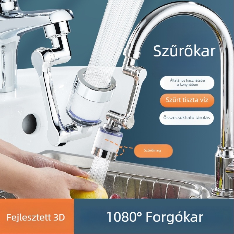 Csaptelep szűrő forgó hosszabbítóval és 1080°-os forgással – ABS, Xiangyun