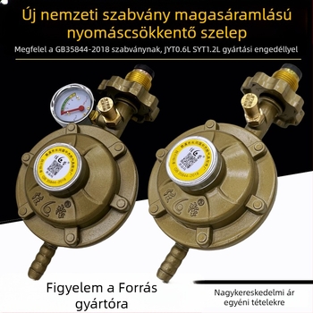 Folyékony gáznyomáscsökkentő szelep palackhoz, Shengdi márka, alumínium test, modern minimalista dizájn