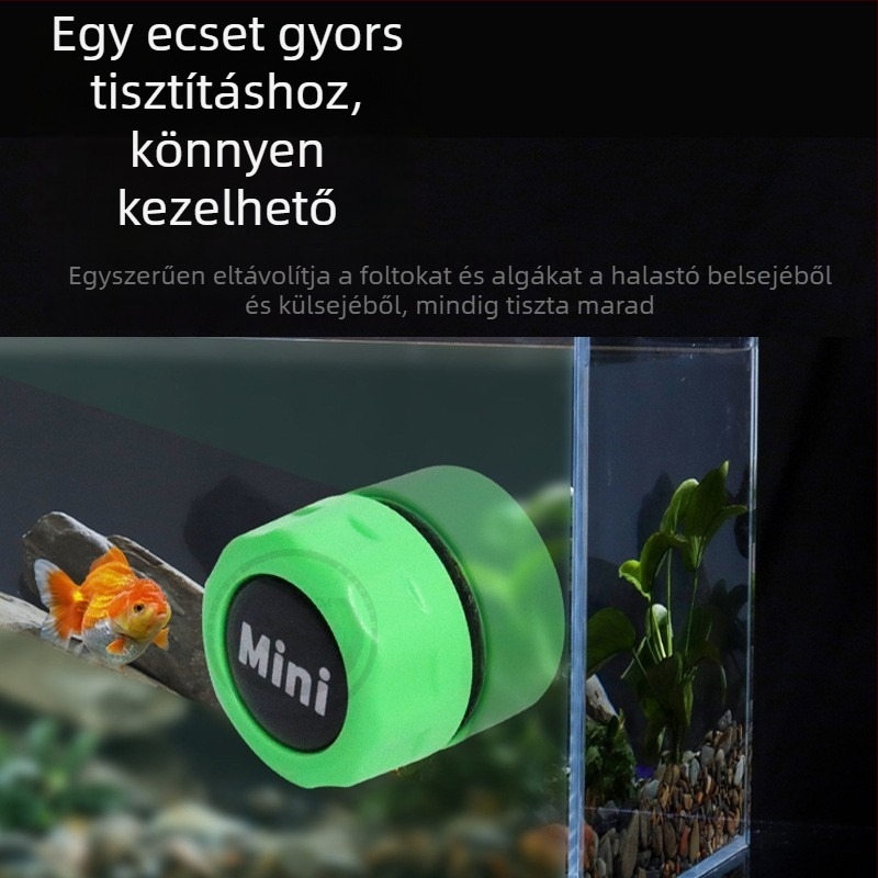 Mágneses algamentesítő tisztító akváriumüveghez, kerámia és aktív szén anyaggal, 20 g tömeg, 10 darabos csomag