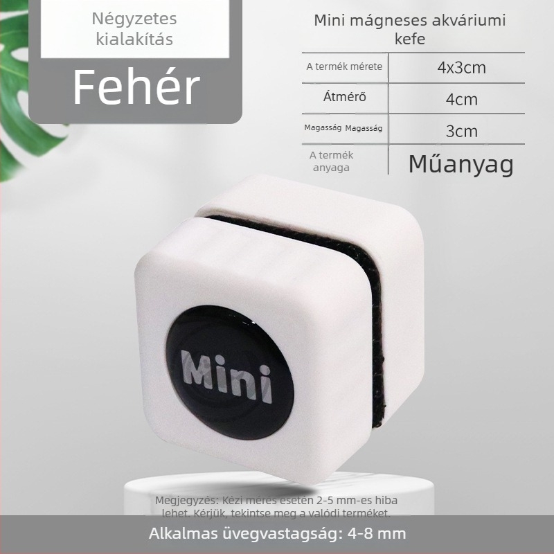 Mágneses algamentesítő tisztító akváriumüveghez, kerámia és aktív szén anyaggal, 20 g tömeg, 10 darabos csomag