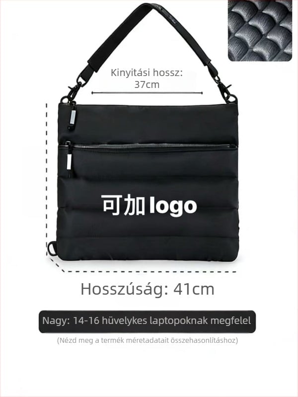 Laptop táska, Oxford anyagból, lélegző és ultrakönnyű, párnázott markolat, anti-drop és anti-shock, városi minimalist stílus, crossbody