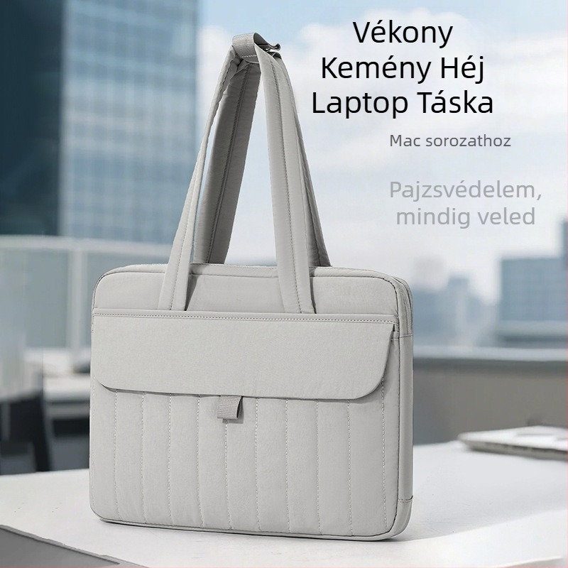 Vékony tokozott laptop táska válltáska, nagy kapacitású, letisztult városi stílus; külső nylon, belső poliészter; uniszex; téli kiadás 2025