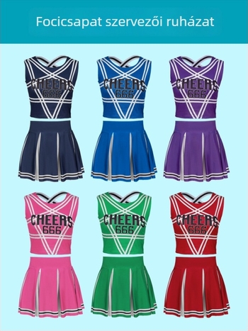 Jelmez Cheerleading cosplay színházi előadáshoz – női, spandex/polyészter keverék, 2023 nyár, 18–24 évesek