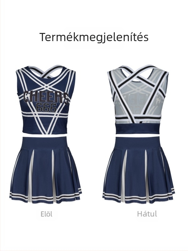 Jelmez Cheerleading cosplay színházi előadáshoz – női, spandex/polyészter keverék, 2023 nyár, 18–24 évesek